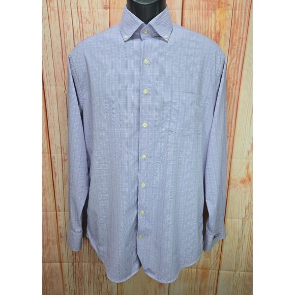 Peter Millar Mens Medium Summer Comfort Check Shirt Purple - Picture 1 of 7
